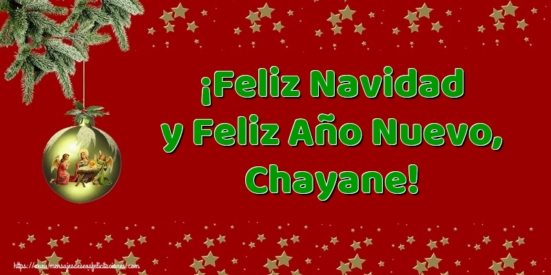 Felicitaciones de Navidad - Árbol De Navidad & Bolas De Navidad | ¡Feliz Navidad y Feliz Año Nuevo, Chayane!