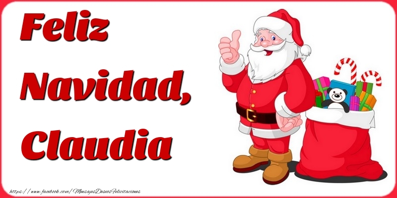 Felicitaciones de Navidad - Papá Noel & Regalo | Feliz Navidad, Claudia