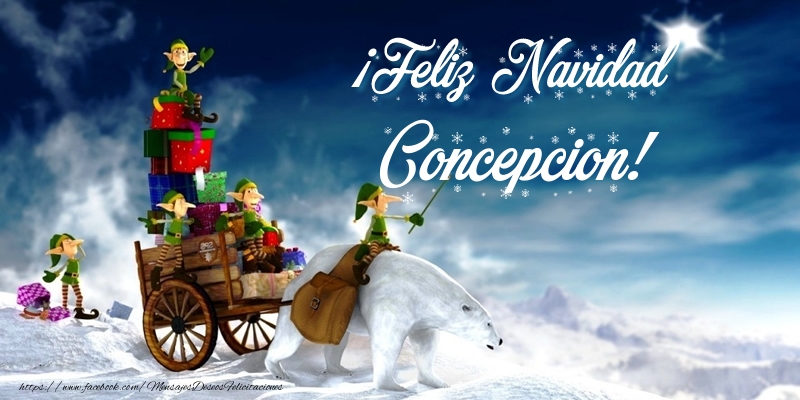 Felicitaciones de Navidad - Papá Noel & Regalo | ¡Feliz Navidad Concepcion!