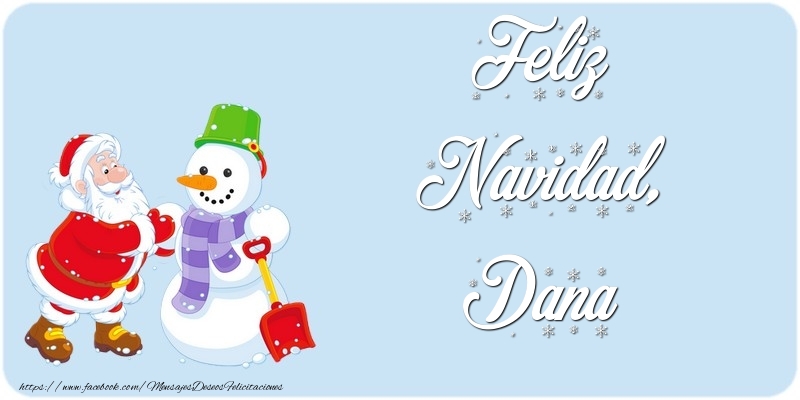 Felicitaciones de Navidad - Muñeco De Nieve & Papá Noel | Feliz Navidad, Dana