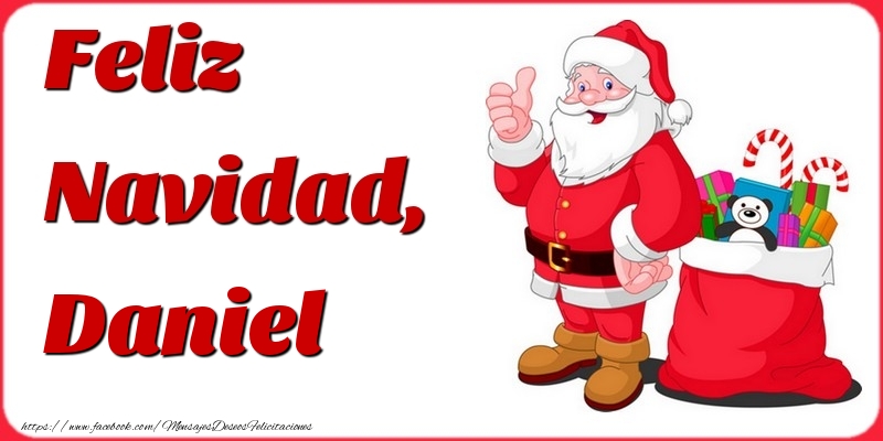 Felicitaciones de Navidad - Papá Noel & Regalo | Feliz Navidad, Daniel
