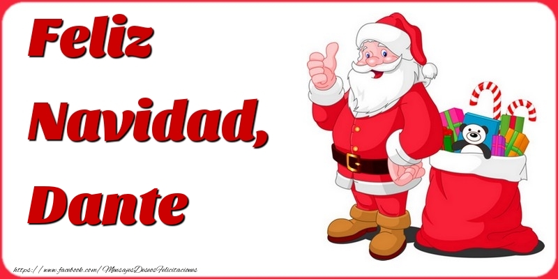 Felicitaciones de Navidad - Papá Noel & Regalo | Feliz Navidad, Dante