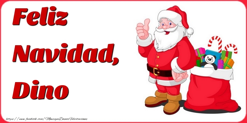 Felicitaciones de Navidad - Papá Noel & Regalo | Feliz Navidad, Dino