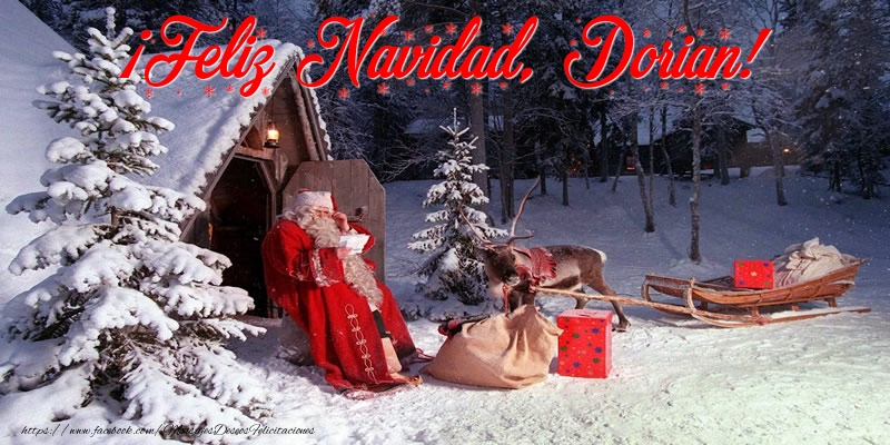 Felicitaciones de Navidad - Papá Noel & Regalo | ¡Feliz Navidad, Dorian!