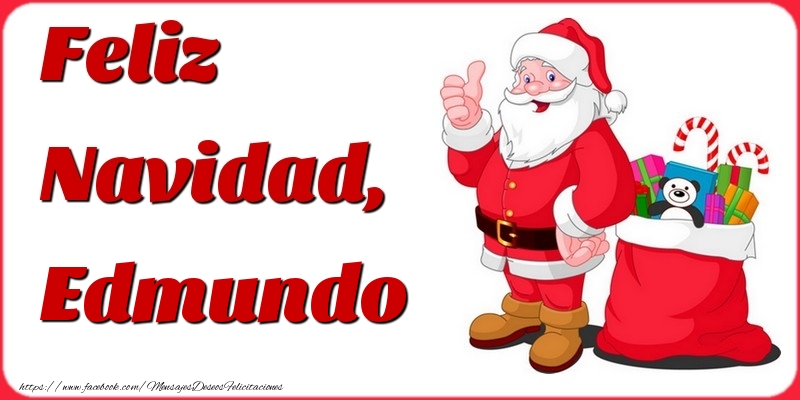 Felicitaciones de Navidad - Papá Noel & Regalo | Feliz Navidad, Edmundo