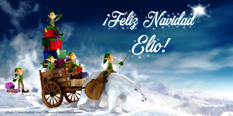 Felicitaciones de Navidad - Papá Noel & Regalo | ¡Feliz Navidad Elio!