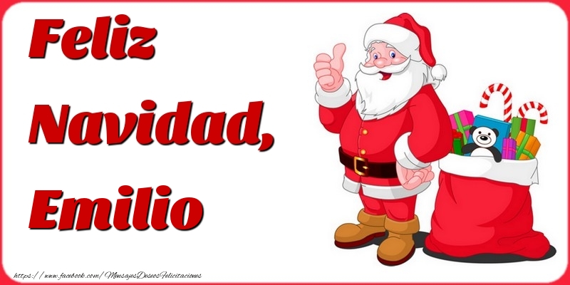 Felicitaciones de Navidad - Papá Noel & Regalo | Feliz Navidad, Emilio