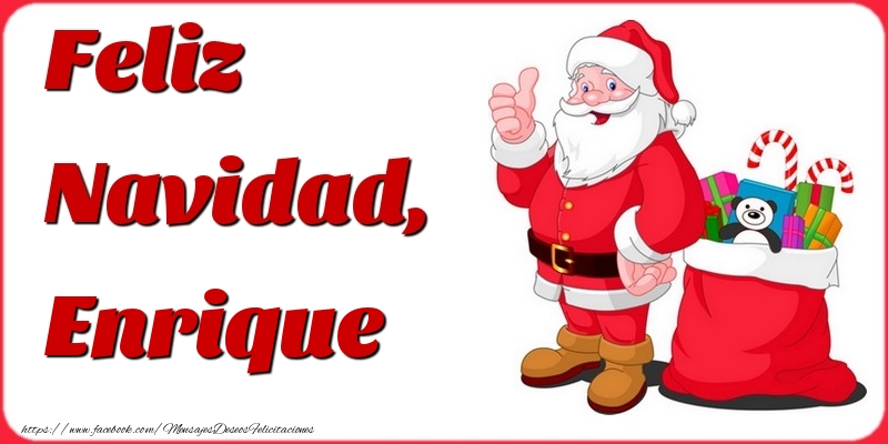 Felicitaciones de Navidad - Papá Noel & Regalo | Feliz Navidad, Enrique