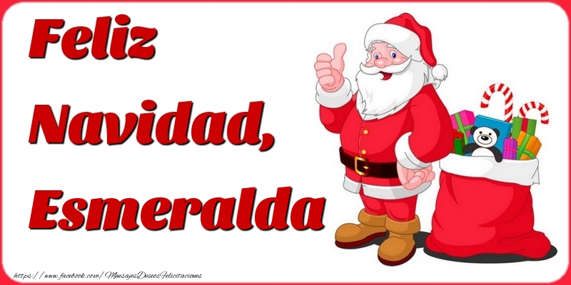Felicitaciones de Navidad - Papá Noel & Regalo | Feliz Navidad, Esmeralda