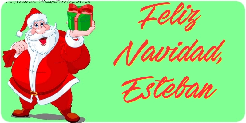 Felicitaciones de Navidad - Papá Noel & Regalo | Feliz Navidad, Esteban
