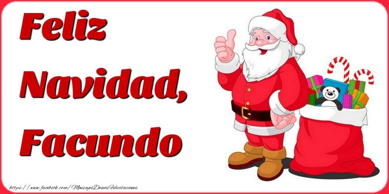 Felicitaciones de Navidad - Papá Noel & Regalo | Feliz Navidad, Facundo