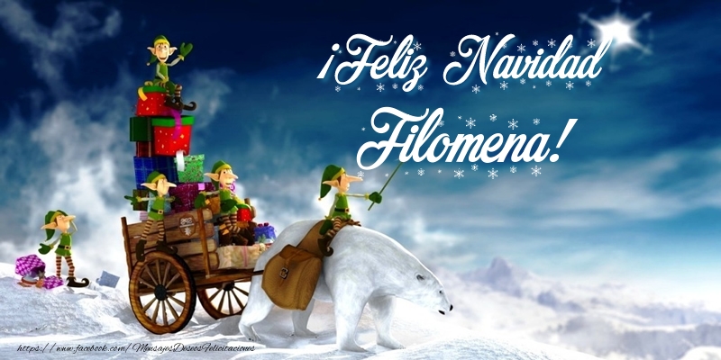 Felicitaciones de Navidad - Papá Noel & Regalo | ¡Feliz Navidad Filomena!