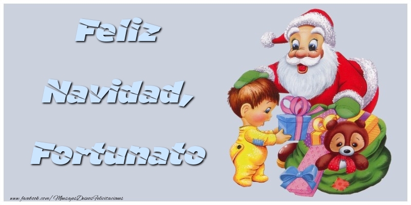 Felicitaciones de Navidad - Papá Noel & Regalo | Feliz Navidad, Fortunato