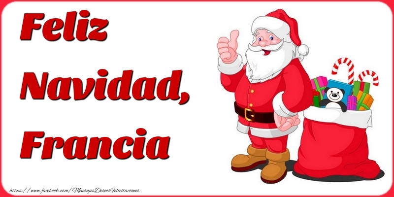Felicitaciones de Navidad - Papá Noel & Regalo | Feliz Navidad, Francia