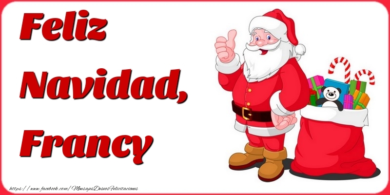 Felicitaciones de Navidad - Papá Noel & Regalo | Feliz Navidad, Francy