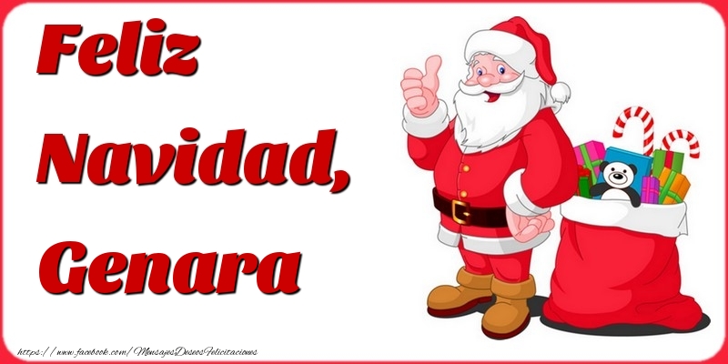 Felicitaciones de Navidad - Papá Noel & Regalo | Feliz Navidad, Genara