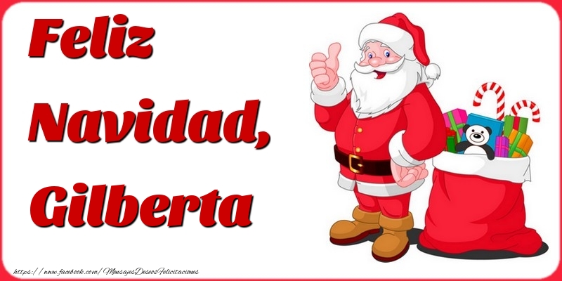 Felicitaciones de Navidad - Papá Noel & Regalo | Feliz Navidad, Gilberta