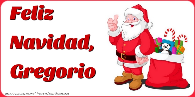 Felicitaciones de Navidad - Papá Noel & Regalo | Feliz Navidad, Gregorio