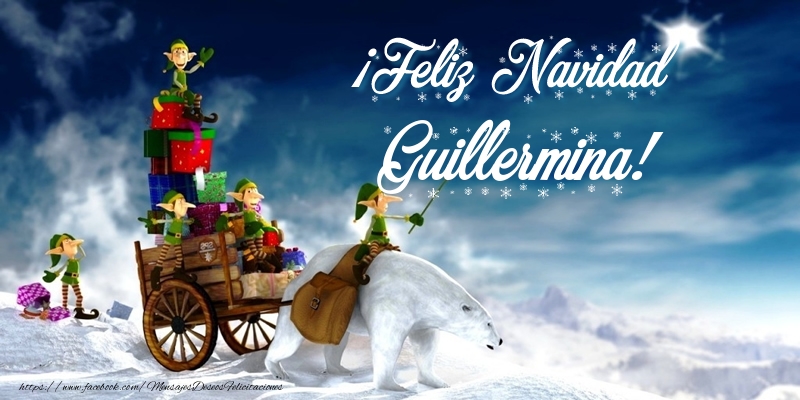 Felicitaciones de Navidad - Papá Noel & Regalo | ¡Feliz Navidad Guillermina!