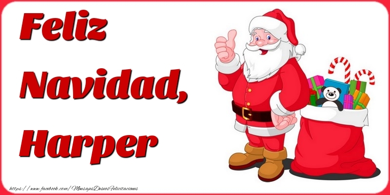Felicitaciones de Navidad - Papá Noel & Regalo | Feliz Navidad, Harper