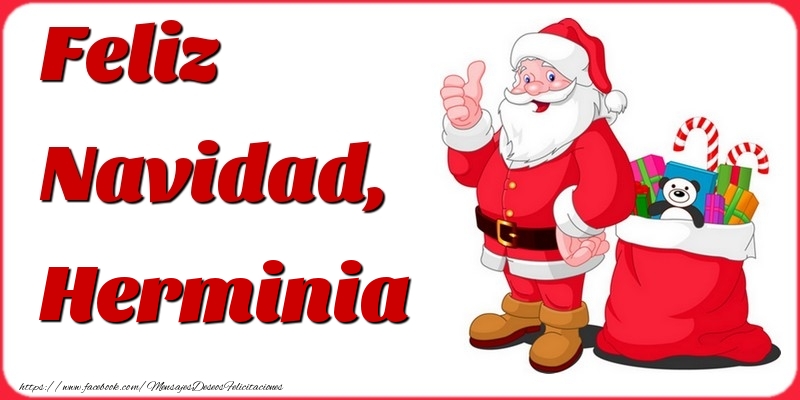 Felicitaciones de Navidad - Papá Noel & Regalo | Feliz Navidad, Herminia