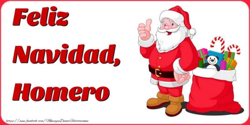 Felicitaciones de Navidad - Papá Noel & Regalo | Feliz Navidad, Homero