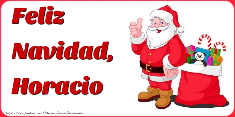 Felicitaciones de Navidad - Papá Noel & Regalo | Feliz Navidad, Horacio