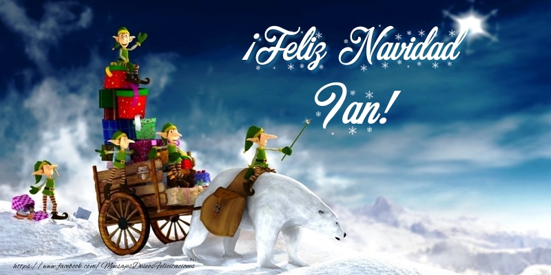Felicitaciones de Navidad - Papá Noel & Regalo | ¡Feliz Navidad Ian!