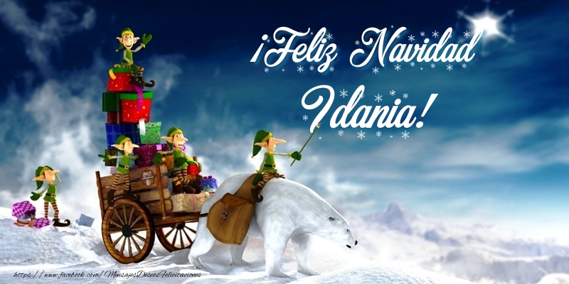 Felicitaciones de Navidad - Papá Noel & Regalo | ¡Feliz Navidad Idania!