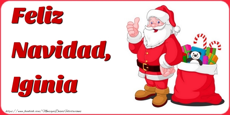 Felicitaciones de Navidad - Papá Noel & Regalo | Feliz Navidad, Iginia