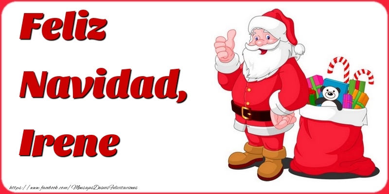 Felicitaciones de Navidad - Papá Noel & Regalo | Feliz Navidad, Irene