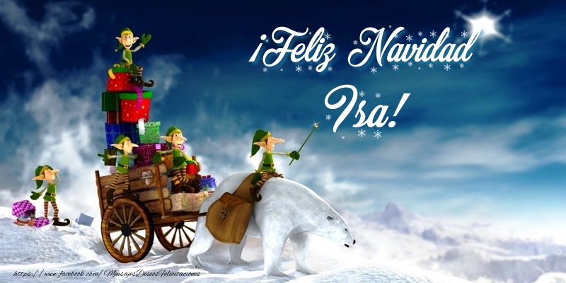 Felicitaciones de Navidad - Papá Noel & Regalo | ¡Feliz Navidad Isa!