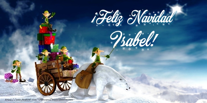Felicitaciones de Navidad - Papá Noel & Regalo | ¡Feliz Navidad Isabel!