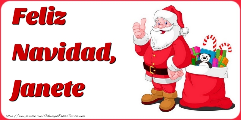 Felicitaciones de Navidad - Papá Noel & Regalo | Feliz Navidad, Janete