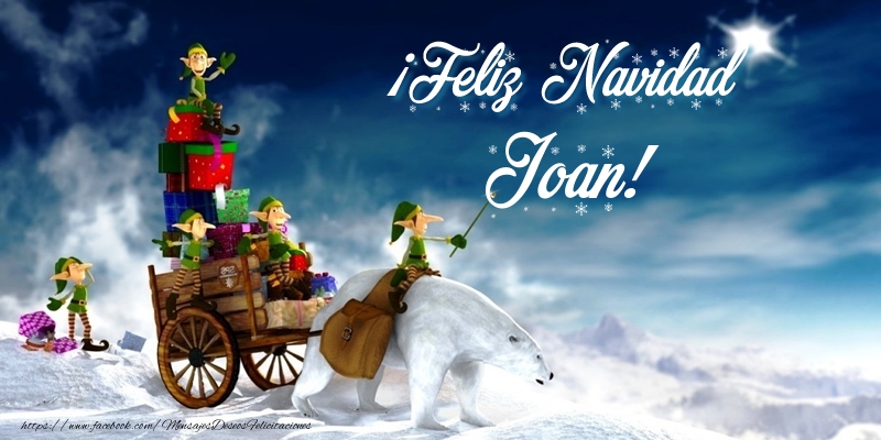 Felicitaciones de Navidad - Papá Noel & Regalo | ¡Feliz Navidad Joan!