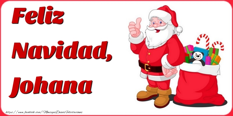 Felicitaciones de Navidad - Papá Noel & Regalo | Feliz Navidad, Johana