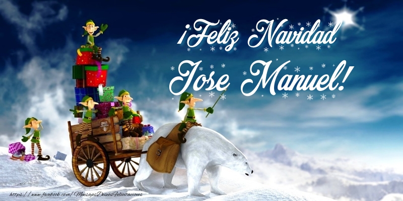 Felicitaciones de Navidad - Papá Noel & Regalo | ¡Feliz Navidad Jose Manuel!
