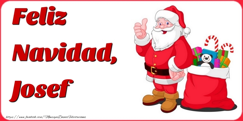 Felicitaciones de Navidad - Papá Noel & Regalo | Feliz Navidad, Josef