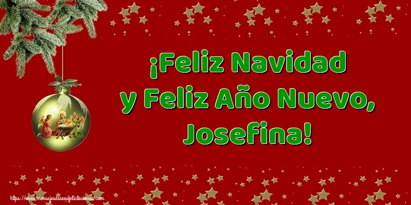 Felicitaciones de Navidad - Árbol De Navidad & Bolas De Navidad | ¡Feliz Navidad y Feliz Año Nuevo, Josefina!
