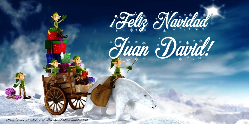 Felicitaciones de Navidad - Papá Noel & Regalo | ¡Feliz Navidad Juan David!