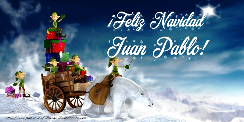 Felicitaciones de Navidad - Papá Noel & Regalo | ¡Feliz Navidad Juan Pablo!