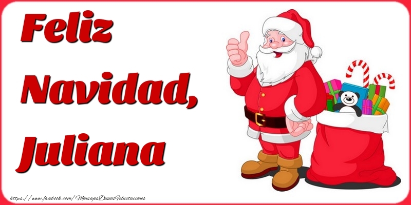 Felicitaciones de Navidad - Papá Noel & Regalo | Feliz Navidad, Juliana