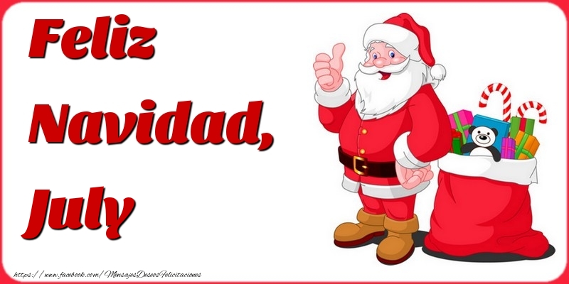 Felicitaciones de Navidad - Papá Noel & Regalo | Feliz Navidad, July