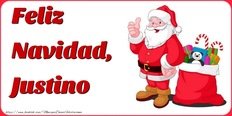 Felicitaciones de Navidad - Papá Noel & Regalo | Feliz Navidad, Justino