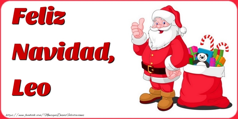 Felicitaciones de Navidad - Papá Noel & Regalo | Feliz Navidad, Leo