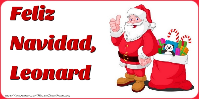 Felicitaciones de Navidad - Papá Noel & Regalo | Feliz Navidad, Leonard