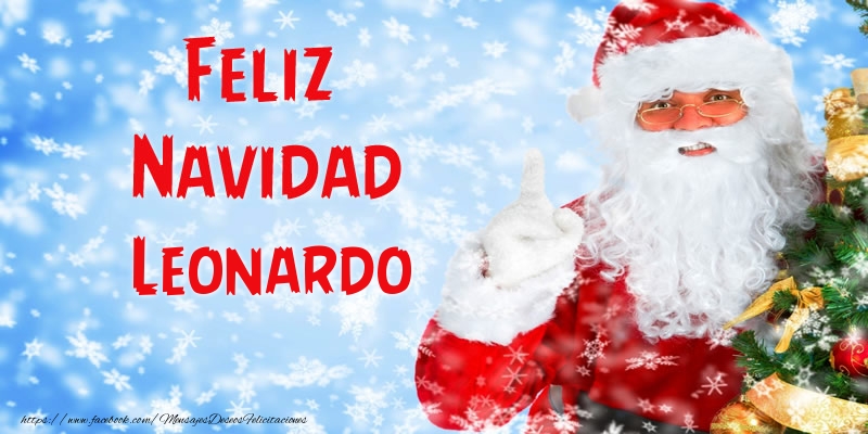 Felicitaciones de Navidad - Papá Noel | Feliz Navidad Leonardo