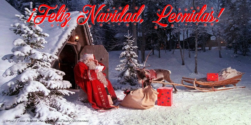 Felicitaciones de Navidad - Papá Noel & Regalo | ¡Feliz Navidad, Leonidas!