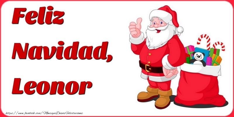 Felicitaciones de Navidad - Papá Noel & Regalo | Feliz Navidad, Leonor