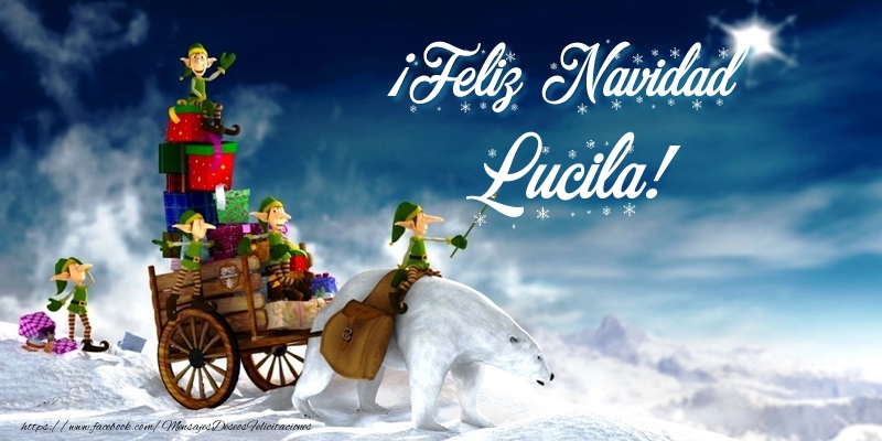 Felicitaciones de Navidad - Papá Noel & Regalo | ¡Feliz Navidad Lucila!